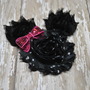 Minnie Mouse Inspired Shabby Flower Clip - Hair Bow -3