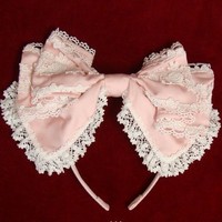  Lolita Lace Bow KC Hair Hoop Free Ship SP141091 - Thumbnail 1