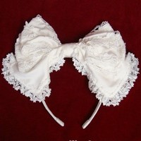  Lolita Lace Bow KC Hair Hoop Free Ship SP141091 - Thumbnail 3