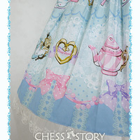 Chess Story 【Alice's Mad Tea Party】OP Dress With Apron Set Free Ship SP141092 - Thumbnail 2
