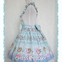 Chess Story 【Alice's Mad Tea Party】 Suspender Apron Dree Free Ship SP141093 - Thumbnail 1
