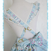 Chess Story 【Alice's Mad Tea Party】 Suspender Apron Dree Free Ship SP141093 - Thumbnail 2
