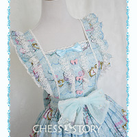 Chess Story 【Alice's Mad Tea Party】 Suspender Apron Dree Free Ship SP141093 - Thumbnail 4