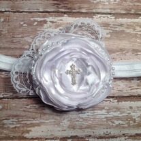 White cross headband flower