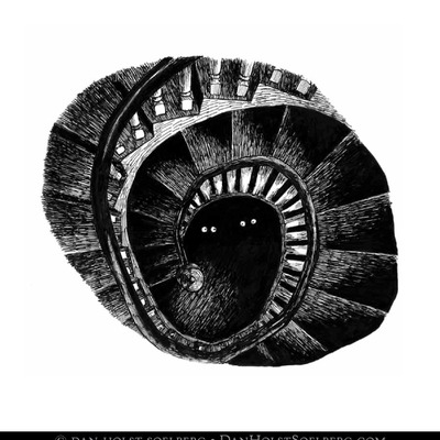 Postcard (6"x6") - underneath the stairs