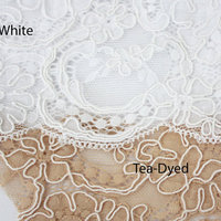 Bridal Cap Veil with Silk Magnolia and Alencon Lace  - Thumbnail 3