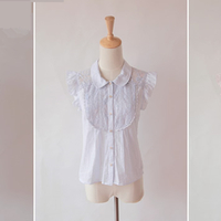 [3 Colors] Floral Lace Cotton Top With Big Bow SP141109 - Thumbnail 1