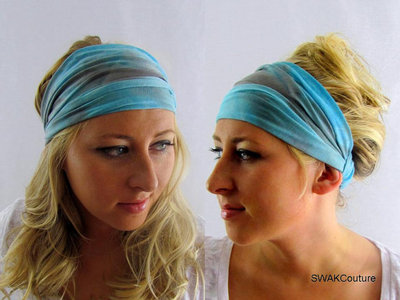 Wide headband tie dye cotton stretchy jersey yoga headband wide head wrap women's turban headband