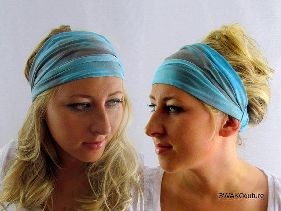 Wide HeadBand Tie Dye Cotton Stretchy Jersey Yoga Headband Wide Head Wrap Women's Turban Headband