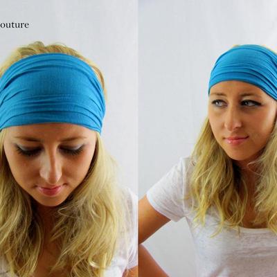 Yoga headband wide jersey headband hot pink head wrap women's turban headband or choose color
