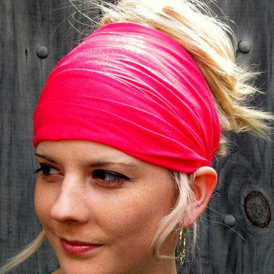Yoga headband wide jersey headband turquoise head wrap women's turban headband or choose color