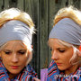 Yoga Headband Wide Jersey Headband Yellow Head Wrap Women's Turban Headband or Choose Color-2
