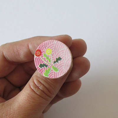 Eco Ring - Wood and Paper - Pretty in Pink