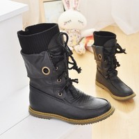 Women fashion retro lace boots  - Thumbnail 2