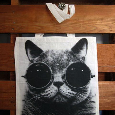 Cool cat tote bag