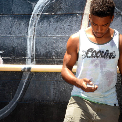 Coolin. green trees printed tank