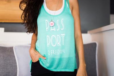 Passport 2 freedom cut tank green