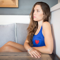 Womens Dark Blue Fingerprintheart patch Tank Top - Thumbnail 3