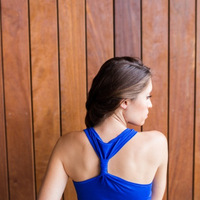 Womens Dark Blue Fingerprintheart patch Tank Top - Thumbnail 2