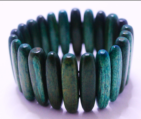 Wooden Needle Bracelet-Teal