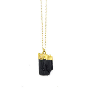 Mini Raw Black Tourmaline Necklace