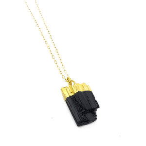 Mini Raw Black Tourmaline Necklace - Thumbnail 1