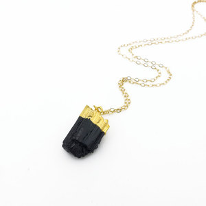 Mini Raw Black Tourmaline Necklace - Thumbnail 2