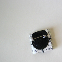 Word Nerd Pin - Black and White and Eco Chic - Thumbnail 3