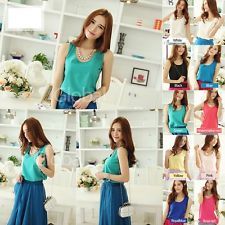 Chiffon sleeveless tank tops vest blouse 8 colors