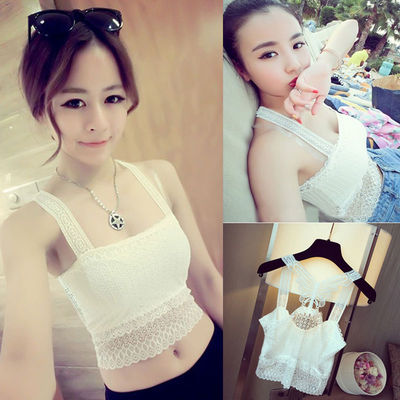 Sexy  lace wrapped chest strap sleeveless shirt vest blouse tank crop top