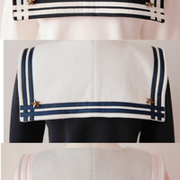 Sailor Collar With Tie Fleece Jumper Pullover Top Free Ship SP141150 - Thumbnail 3
