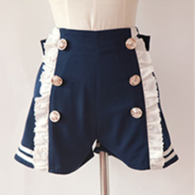 Sailor style lace shorts with bow on back free ship sp141151