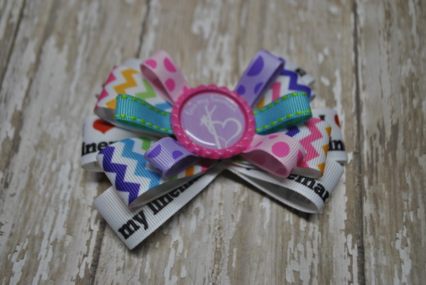 "I Love My Lineman" Pastels Tuxedo Bow