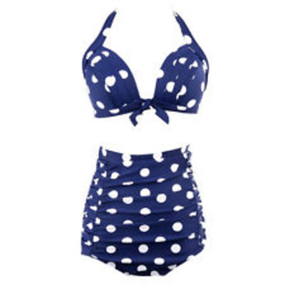 Vintage rockabilly up high waist bikini set