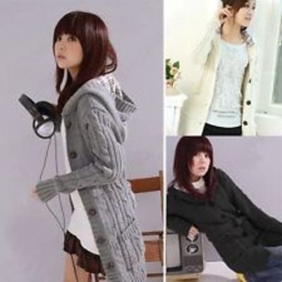 Hooded winter cardigan sweater hoodie coat 