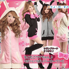 Cute bunny ears sherpa hoodie jacket coat with bows