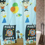 PIRATE & SHIP Cute Cartoon Design 180 x 180 cm Daily Shower Use SHOWER CURTAIN - Thumbnail 1