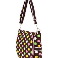 Quilted Personalized Polka Dot Diaper Bag - Thumbnail 2