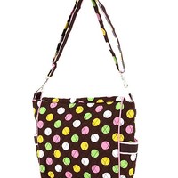 Quilted Personalized Polka Dot Diaper Bag - Thumbnail 3