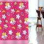PRINCESS PINK Design 180 x 180 cm POLYESTER Bathroom Use SHOWER CURTAIN SET - Thumbnail 1