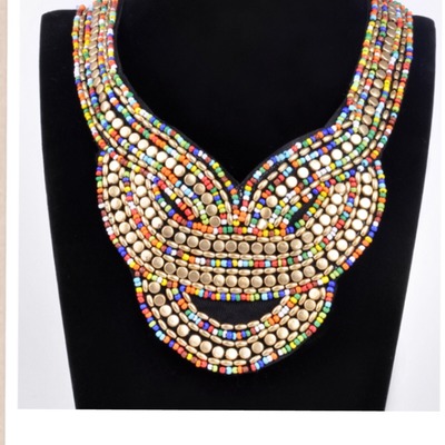 Boho multicolour shape collar neckpiece