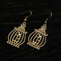 Bronze Bird in a Cage Earrings-2