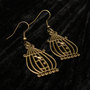 Bronze Bird in a Cage Earrings-3