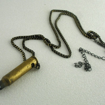 Bullet necklace with black snowflake obsidian tip