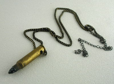 Bullet necklace with black snowflake obsidian tip
