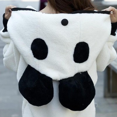 Meng panda plush cute domesticated hen fitted ear thick sweater coat 
