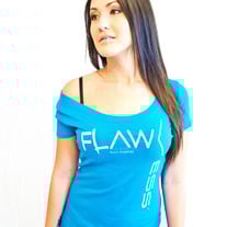 Teal Swoop Neck T