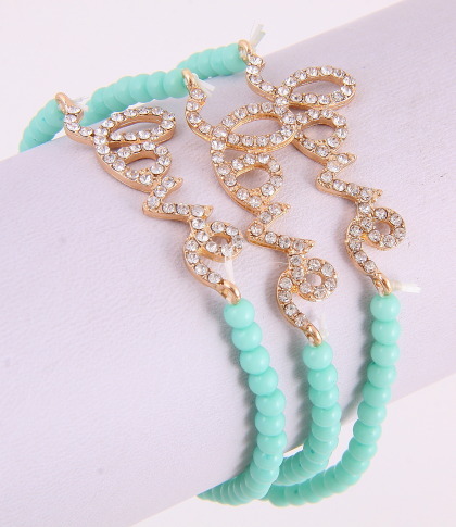 Mint Crystal Love Bracelet
