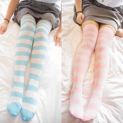 Cute striped knee socks thigh socks 