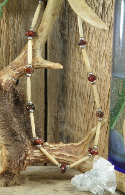 Carnelian Bone Necklace